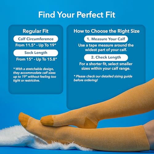 Wellow Premium Socks (Compression Socks - Regular) for Men & Women, Made with Viscose from Bamboo, Knee High, 18-25 mmHg2