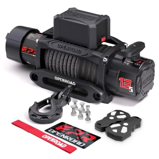 OPENROAD 13500 lb Recovery Winch with Synthetic Rope and 2 Wireless Remotes - IP68 Waterproof 12V Electric Winch for Jeep, SUV, Truck & Trailer - Panther Series 3S