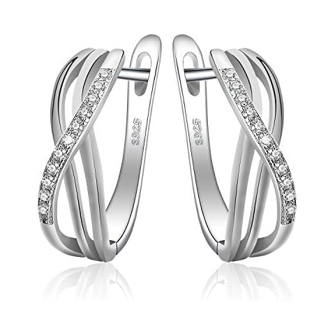 JewelryPalace Pendientes de Aro Infinito Nudo Zirconia Cúbica Cover