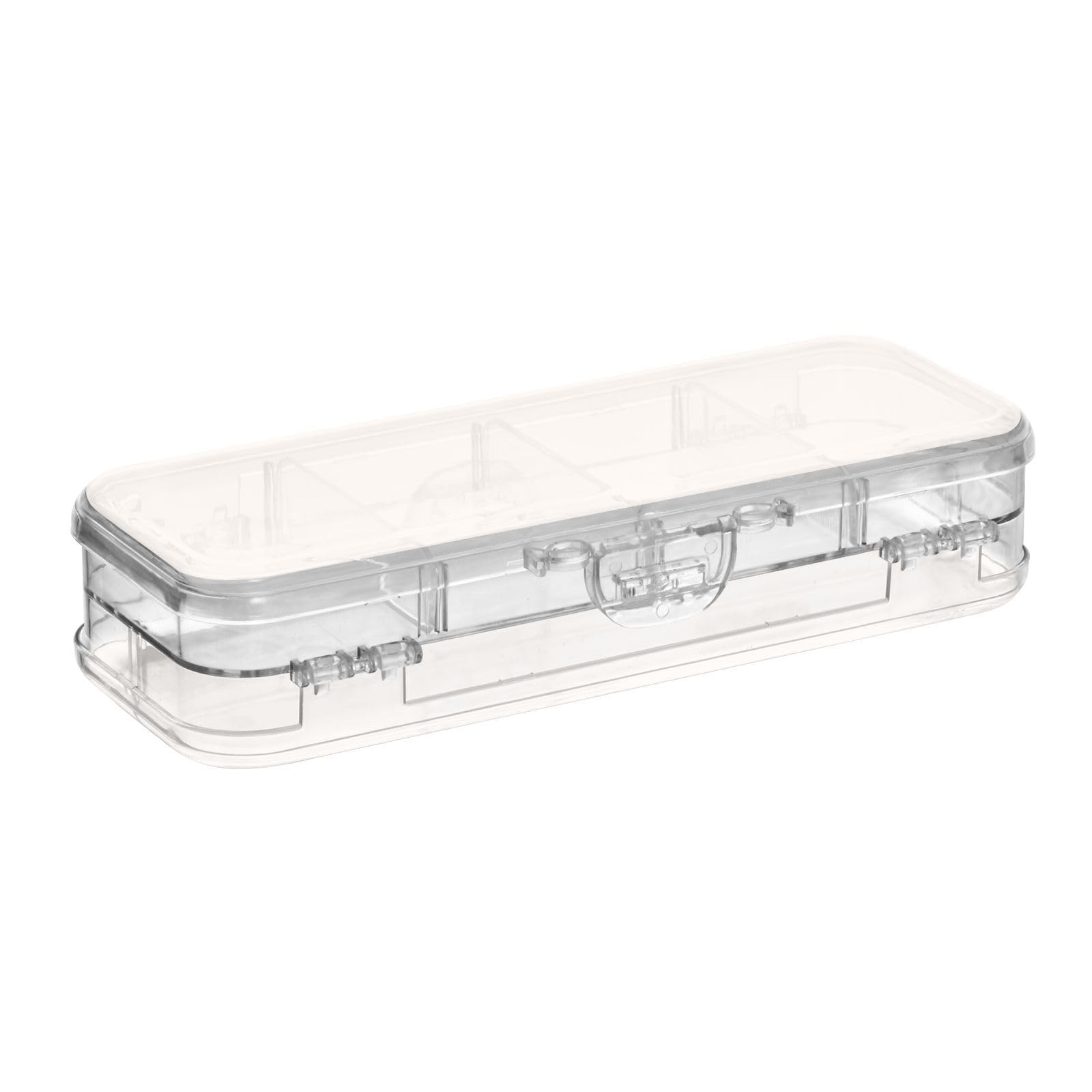 Seashell Pencil Boxes Clear Double-deck Pencil Box for Office 8.3"L x 3"W x 1.9"H — image 1