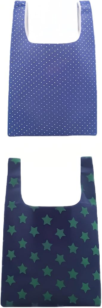 2 Pack Reusable Foldable Grocery Bags - Waterproof 20x14 Inch Tote with Pockets