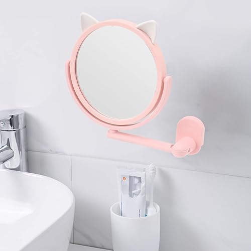 Miniatura 5 de Espejo para montar en la pared, espejo de baño extensible giratorio de 360 para afeitar, espejo de brazo extensible para maquillaje, espejo de