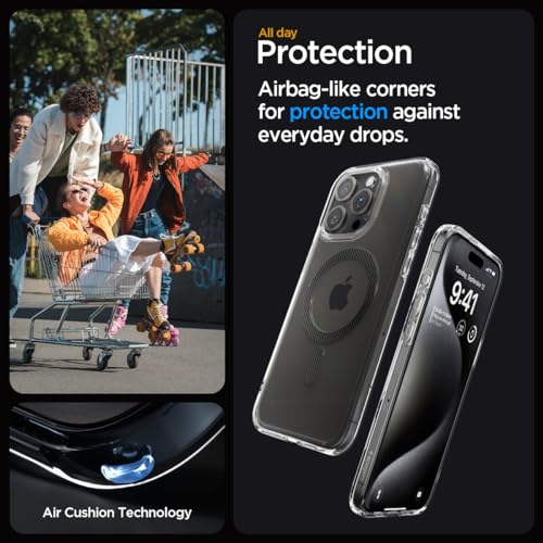 Image of Spigen for iPhone 15 Pro Max Case, Ultra Hybrid MagFit [Anti-Yellowing] [Compatible with Magsafe] - Carbon Fiber