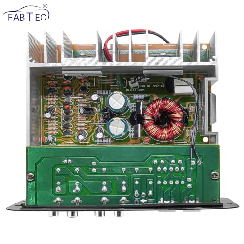 Image of FABTEC 12V Dual Channel 120W Car Audio Amplifier - High Performance Stereo /Mono Amp with Deep Bass Support, Subwoofer Compatible, Class AB Design with MOSFET Power System