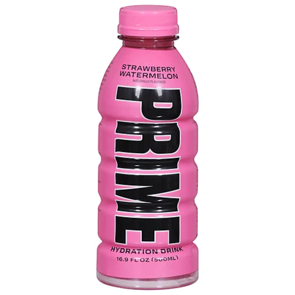Prime Drink Strawberry Watermelon Flavored With Sweetner Refreshing Beverage 500ml
