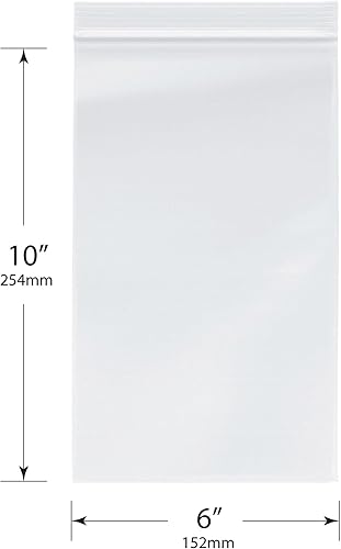 Miniatura 2 de Plymor 6" x 10" (paquete de 100), bolsas de plástico con cierre de 2 mil con cremallera