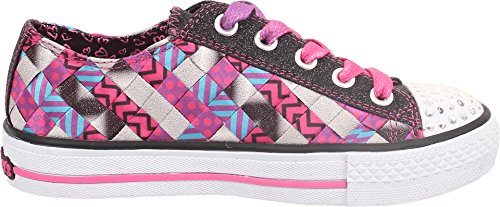 Skechers Girls Twinkle Toes Shuffles Jumpstarts,Black/Hot Pink,US 1.5 M4