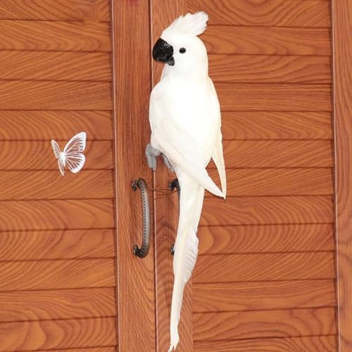Loros artificiales de 35 cm de espuma y plumas decorativas para el césped 4
