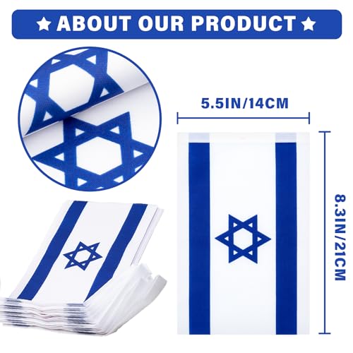 Image of Israel String Flag Pennant Banner, Small Mini Israeli Flags Bunting Banner, National Country Decoration for School, Party, Sports Events, Patriotic Festival, 33 Feet 30 Flags