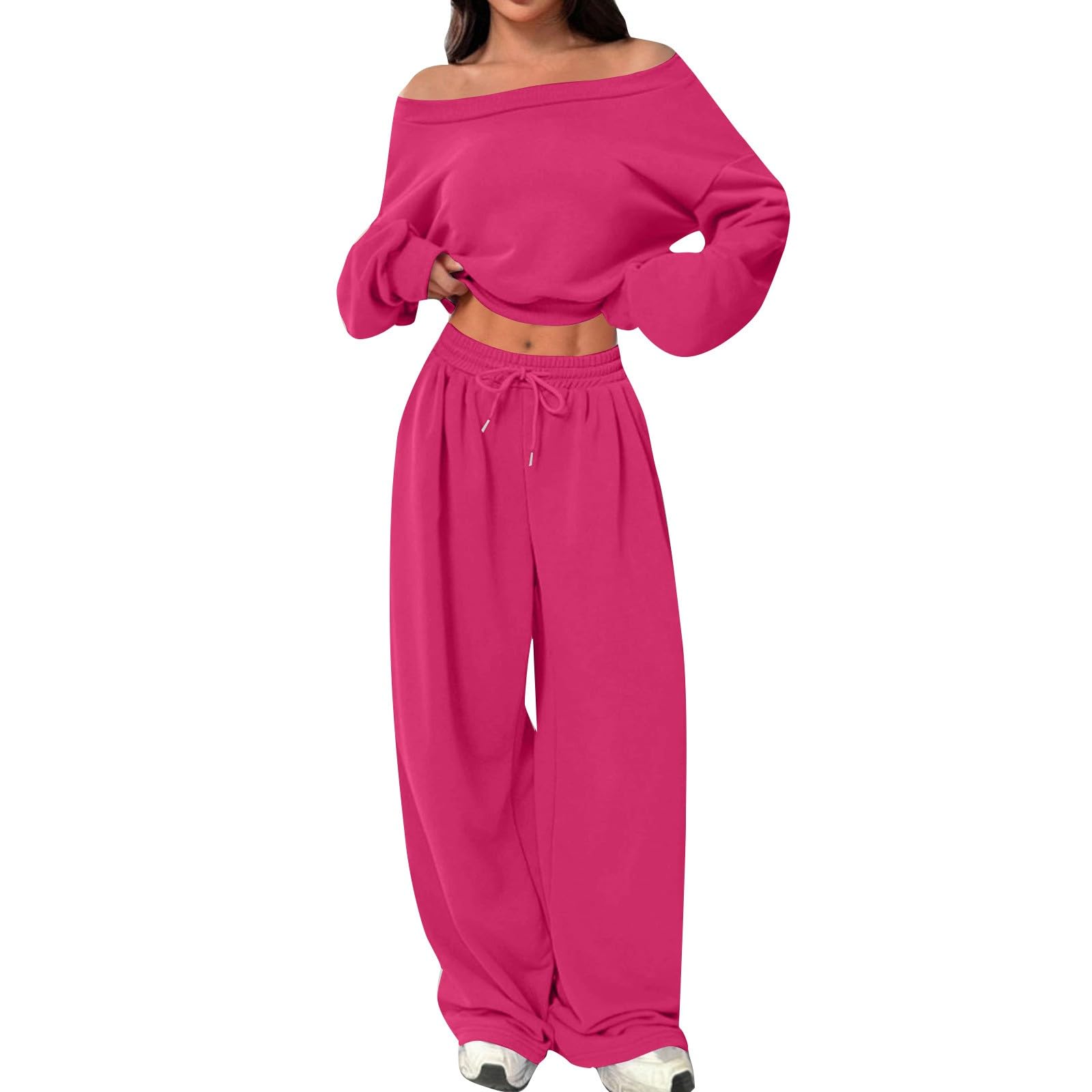 Tuta Donna Sportiva Invernale Felpa Senza Cappuccio E Pantaloni