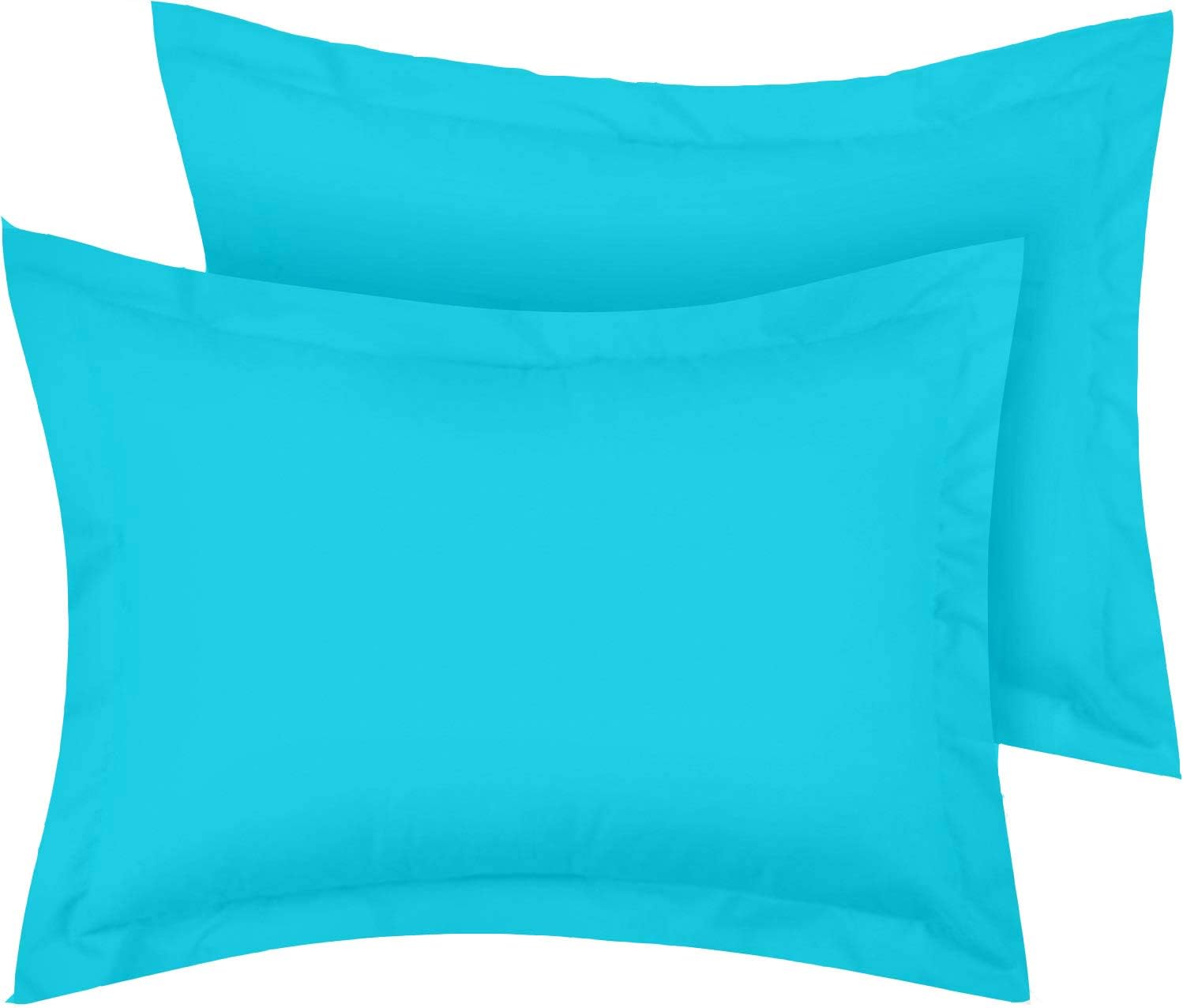 AMAY 100% Egyptian Cotton Super Soft 2PC Pillow Shams Solid Pattern-800 Thread Counts Cushion Cover Standard (20x26) Black Solid