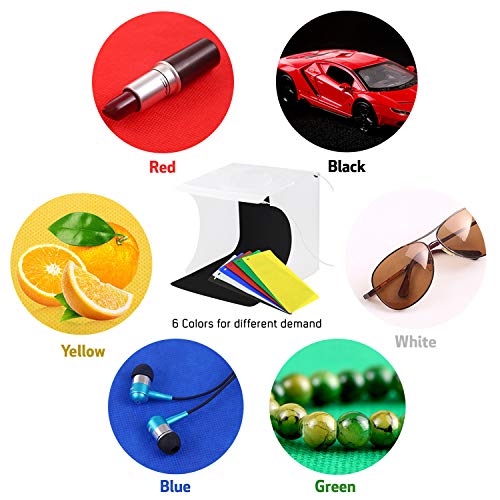 TKOOFN Mini Fotostudio Schießzelt, Tragbar Faltbar Fotografie Studio Lichtbox Softbox Kit Zelt mit 6 Farben Backdrops… – Bild 8