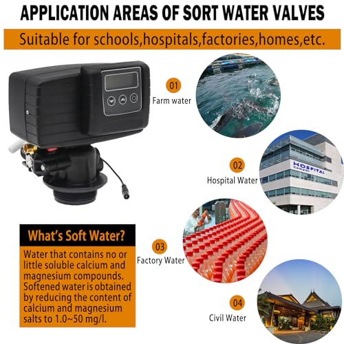DEVALLEY 5600SXT Water Softener Valve,Time Type Digital Control Valve,Timer Valve Water Softener,High Performance Digital Metered on Demand Replacement Head with Display and Water Distributor…… by DEVALLEY - Image 5