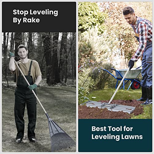 Dremmt Lawn Leveling Rake 35x10 inch, (Professional-Grade) Lawn Leveler Tool with Stainless Steel Handle Rakes for Lawns Heavy Duty Landscape Rake for Backyard, Garden, Golf Course, Farm, Pasture by Dremmt - Image 2