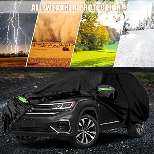 Image of Waterproof Car Covers Replace for 2017-2025 VW Atlas, 6 Layers All Weather Custom-fit Car Cover with Zipper Door & Windproof Bands for Snow Rain Dust Hail Protection (Atlas)