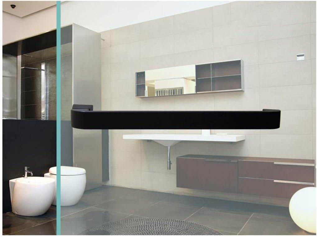 Glass Matte Black Paint 304 Stainless Steel Home Hotel Bathroom Shower Room Sliding Door Push Pull 1 Pack