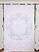Indian-Shoppers Cenefas decorativas hechas a mano de algodón de plata con estampado de flores para puerta, cortinas de habitación estilo bohemio, bufandas para balcón, cenefas