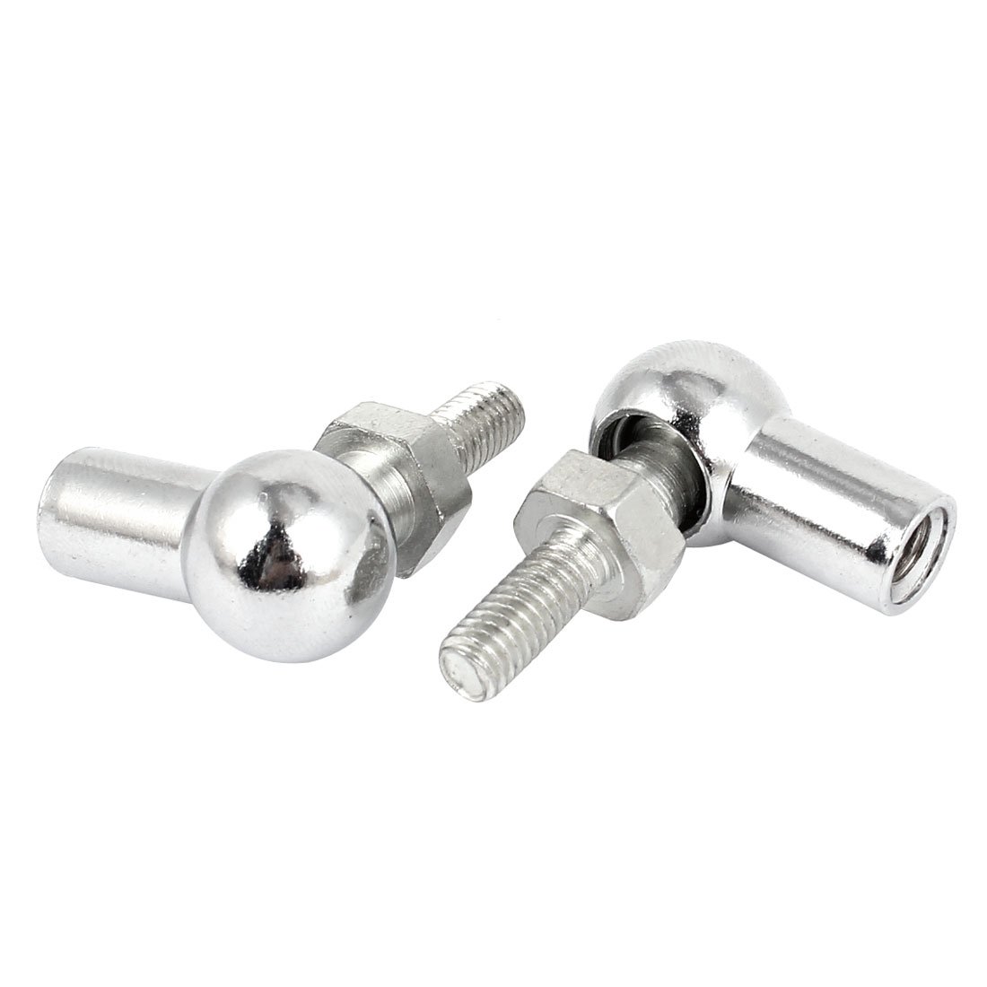 Aexit 6mm x Clamps 6mm Male Female Thread L Shaped Ball Joint Rod End Bearing Strap Clamps 2 Pcs