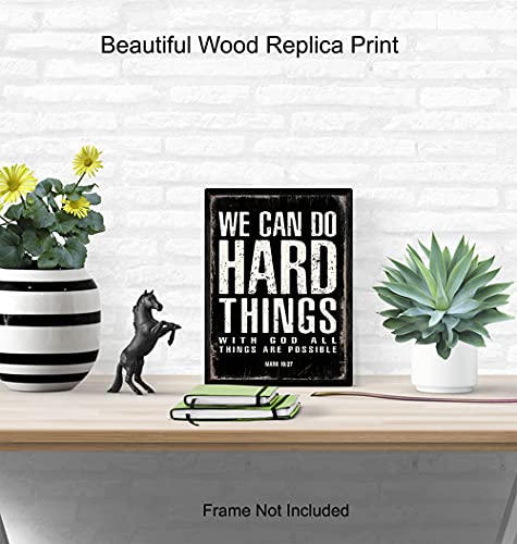 Yellowbird Art & Design We Can Do Hard Things Sign - With God All Things Are Possible - Motivational Posters thumb #3