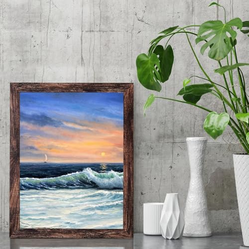 Image of LUCKYLIFE 11x14 Picture Frame Brown for Wall Mounting, 2 Pack