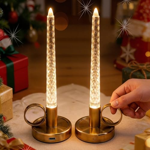 L LOHAS LED Flameless Candles, 3 Level Brightness Adjustable, 1000mAh