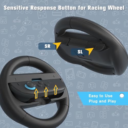 image for NALENSY Switch Steering Wheel for Nintendo Switch 2,Mario Kart Racing 