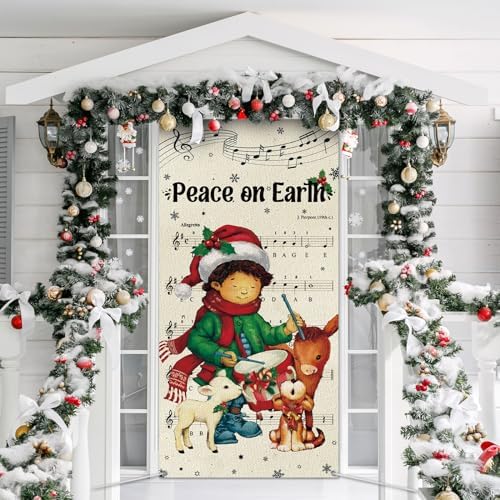 WovWeave Christmas Backdrop Let It Snow Gnomes Banner Polyester Fabric Xmas Photography Background For Winter Holiday Christmas Wall Decor Photobooth Photo Studio Props Party Decoration, 73 X 43 Inch