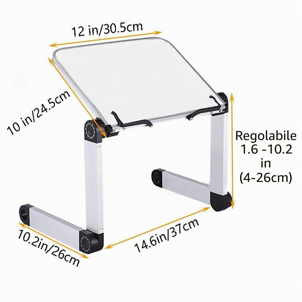 Leggio Libri -Altezza e angolo regolabili supporto per libri, Reggilibri per la Lettura con bracci in alluminio e clip per raccoglitori, leggio libro per Big Hard HardCover, ricetta e laptop iPad