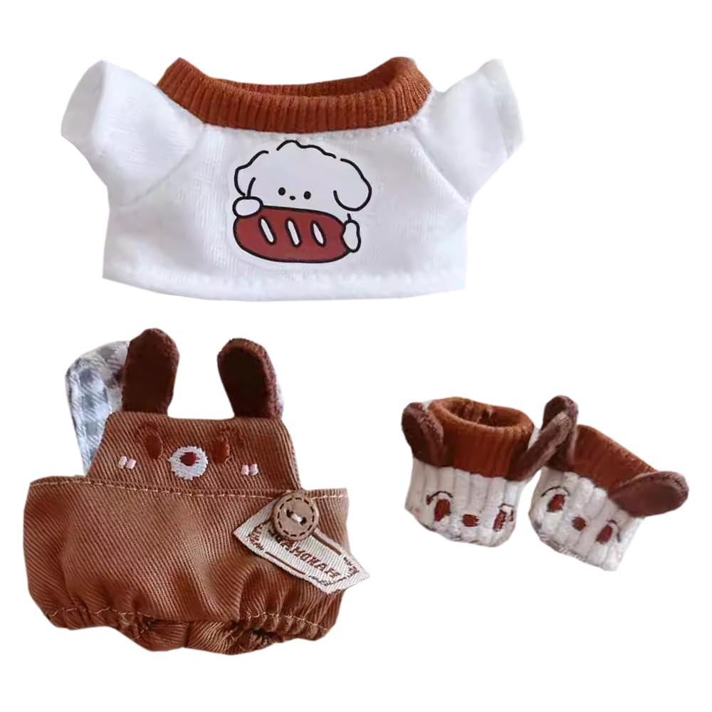 niannyyhouse 10 cm ~ 15 cm 20 cm bambola di peluche vestiti t-shirt bavaglino pantaloni scarpe cucciolo set bambola morbida Dressup