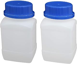 New Lon0167 2 Pcs Featured 250ml Blue Cover reliable efficacy White Plastic Square Sealing Wide Mouth Sample Reagent Bottle(id:13a d6 e5 670)