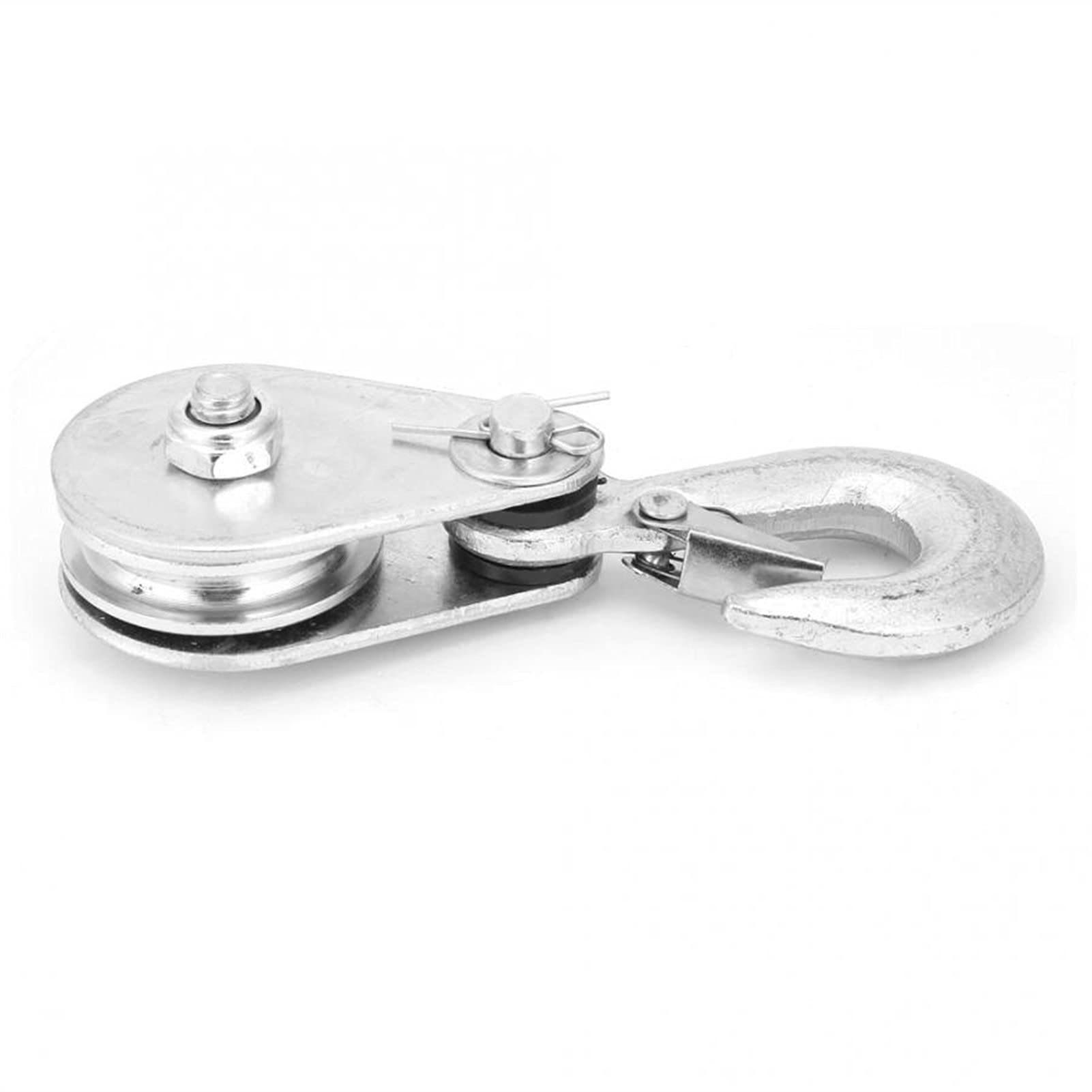 Krążek linowy Pulley wheel，,1Pcs High Strength Steel Single Wheel Lifting Rope Pulley Block Pulley Hooks 0.5/1 Tons Load-Bearing Single Wheel Swivel Rollers