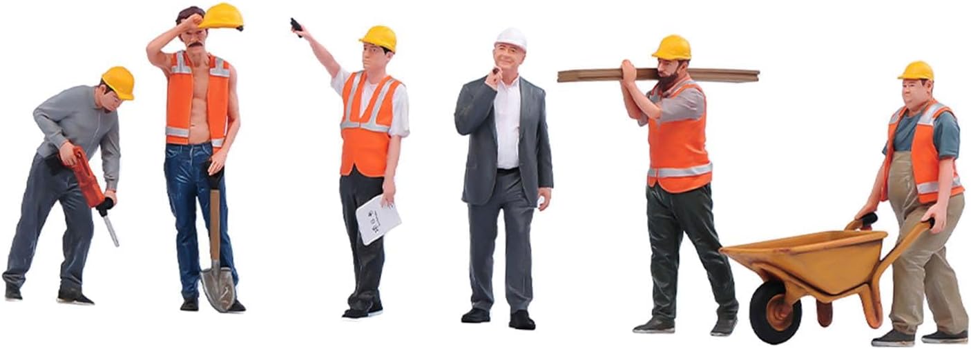 1/18 Construction Site Worker Figures Micro Scene Layout Micro Landscape Collectibles Resin Miniature Figures Tiny People