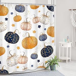 Autumn Pumpkin Shower Curtain 60Wx72H Farmhouse Fall Maple Leaf Rustic Thanksgiving Harvest Country Blue Pink Farm Bathroom Decor Plant Kids Gold Dot Bath Curtain Fabric Polyester 12 Pack Hook Autumn Pumpkin Shower Curtain 60Wx72H Farmhouse Fall Maple Leaf Rustic Thanksgiving Harvest Country Blue Pink Farm Bathroom Decor Plant Kids Gold Dot Bath Curtain Fabric Polyester 12 Pack Hook