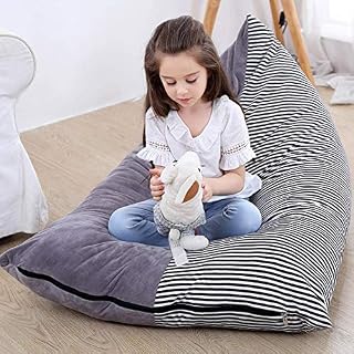 Stuffed Animal Storage Bean Bag Chair, Toy Storage Bag, Large Stuffed Toys Organizer with Zipper, Bean Bag Chair for Kids and Adults Extra Large 200L, Only Cover Bag
