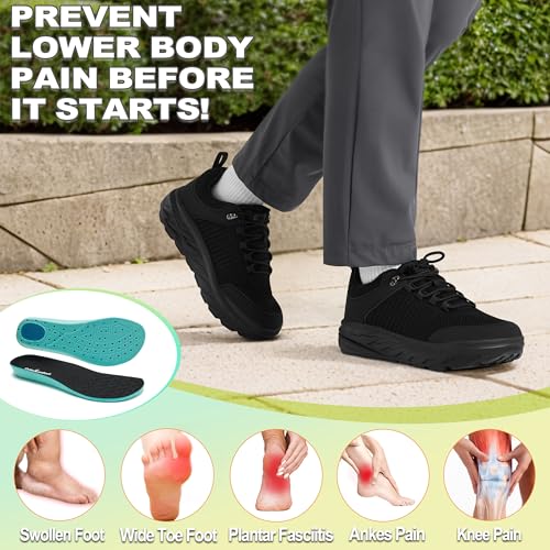 OrthoComfoot Men's Orthopedic Comfortable Diabetic Wide Shoes: Wide Toe Box Arch Support Plantar Fasciitis Sports Sneakers,Fashion Casual Hammer Toes Shoes for Foot and Heel Pain Relief4