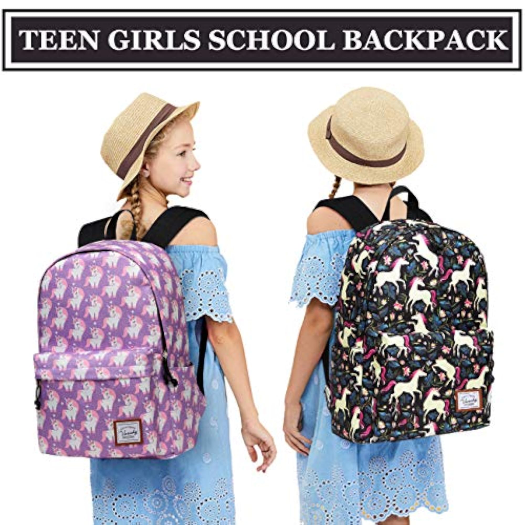 Girl's 14-in Polyester Unicorn Casual School Backpack