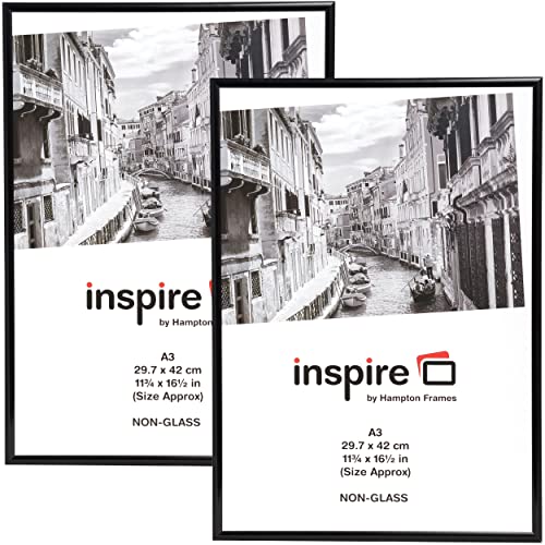 Hampton Frames Backloader Poster Frame Pack of 2, Black, A3 (30x42cm)