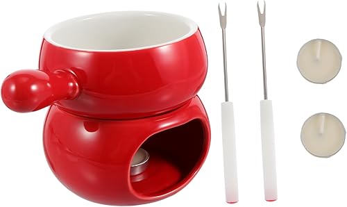 1 Unidades de Fondue Estufa de Chocolate Herramientas Eléctricas Herramienta Eléctrica Roja Equipo Rojo Cerámica Tealight Holder Chocolate Fondue