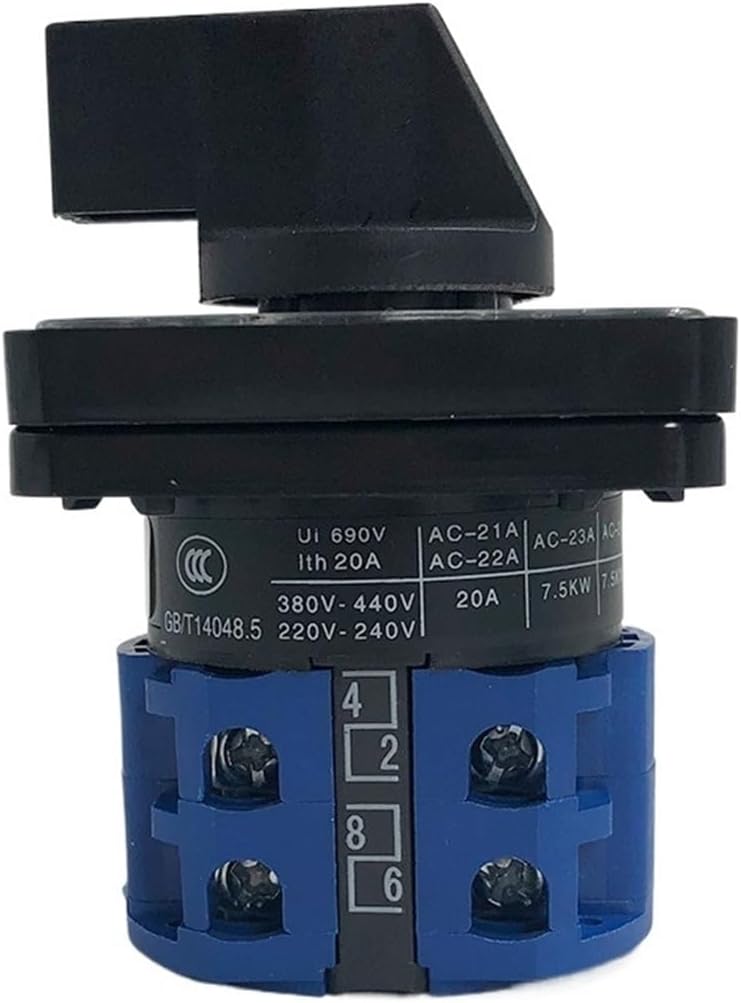 LW26-20D0406/2 Changeover Cam Transfer Switch 690V 20A 2 Poles 3 Position Elecrical Selector