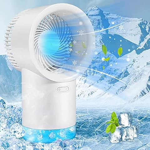Portable Air Conditioner, Personal Air Cooling Fan, 4-in -1 Mini Evaporative Air Cooler, 3 Wind Speeds, USB Rechargeable, 400ml Water Capacity, Suitable for Home Office Dorm (White) (FRKH-L149) Cover