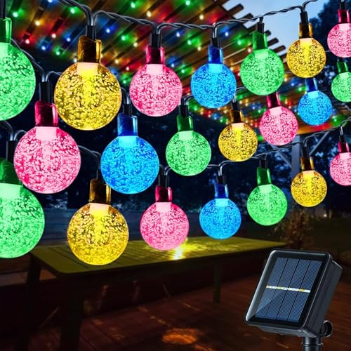 Solar Garden Lights Outdoor, 40ft/12M 100 LED Solar String Lights Waterproof, Solar Powered Crystal Ball Indoor/Outdoor Fairy Lights Decorative Lights for Garden, Patio, Yard, Parties (Multi-Color)
