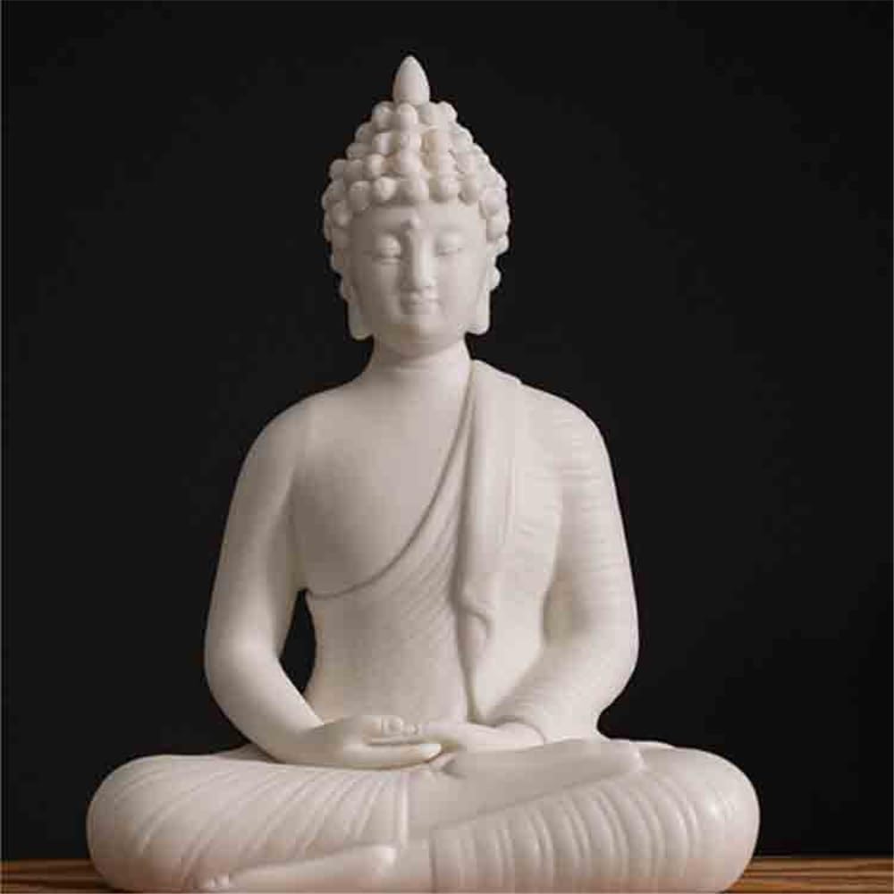 Figurki Feng Shui, Biała ceramiczna statua Buddy dekoracja domu wystrój salonu wejście Feng Shui