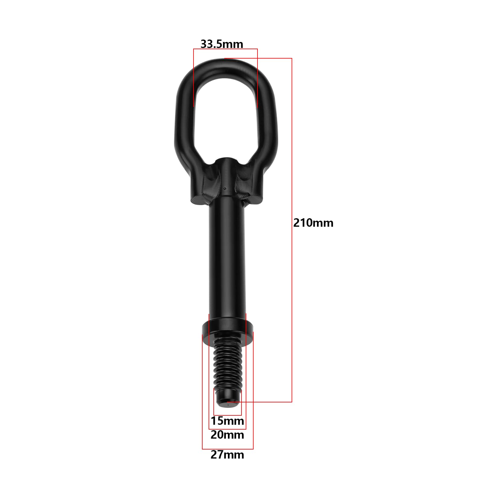 Kit D'anneau de Crochet de Remorquage 1PC 1768868 6M2Z-17A954-A 6M21-17B804-AD Compatible avec Ford B-Max C-Max Fiesta KUGA Transit Noir