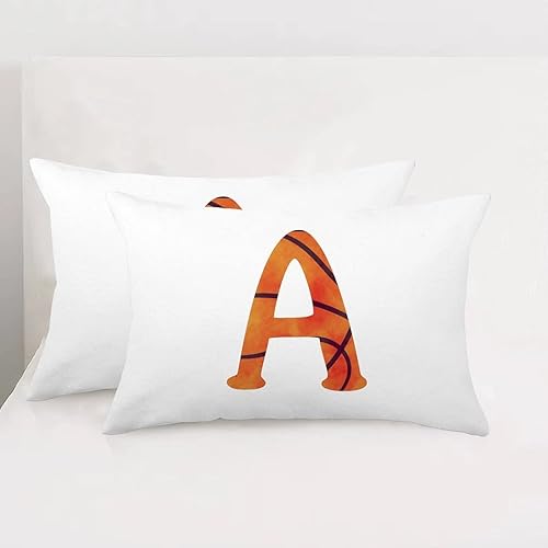 Miniatura 5 de Fundas de almohada lumbares decorativas con monograma del alfabeto, de baloncesto, con letra inicial, letra A, para sofá, silla de coche, 12 x 20