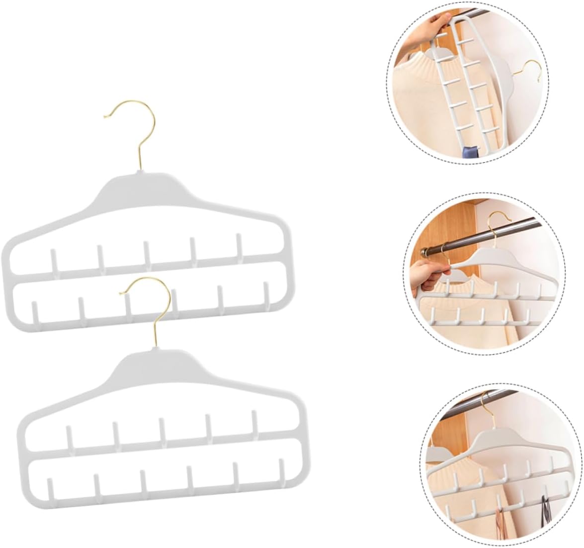 SOLUSTRE 2pcs Closet Belt Hangers Hooks Belt Rack Space Saving Organizers for Men Home Storage