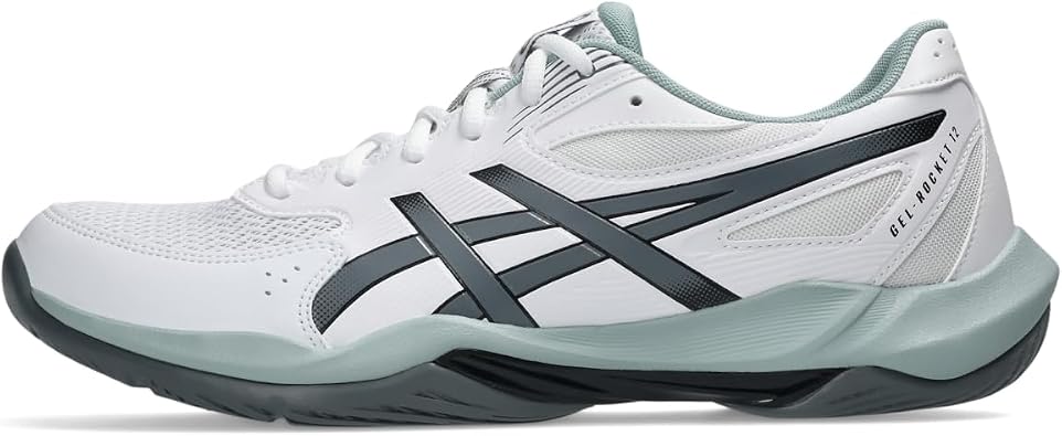 ASICS Men's Gel-Rocket 12 Volleyball Shoes, White/Black, 9 UK
