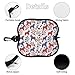 MUMEHAZ Portable Travel Zipper Eyeglasses Case with Hook Hard Shell Sunglasses Case Sport Glasses Pouch (Floral Swedish Dala Horses)