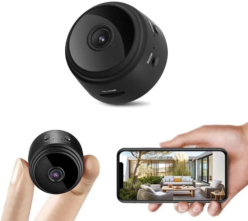 Eyetech Wireless WiFi, HD 1080p Mini Portable Security Camera, Cameras with Indoor Video Recorder, Small Low Light Vision (K-802)