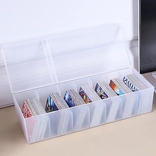 QIYIXI Card Storage Box with Dividers - Double Cover,2 Types of Dividers Holds 800 Trading Card Storage Box for Baseball Cards, Sports Cards, Mtg Cards, Collectible Cards, Magic Cards, and Card Games (White)