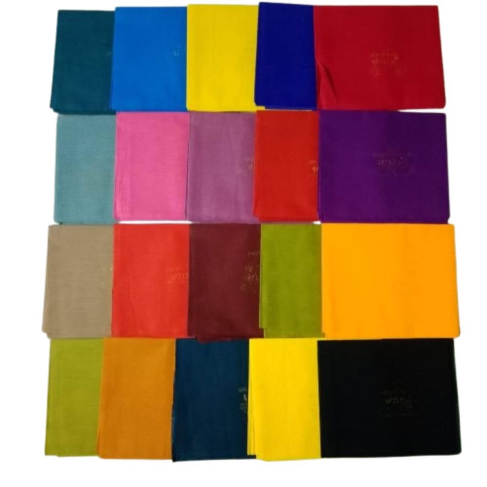 15 Pcs of Multicolor Light Weight Blouse Lining Transparent Cotton Fabric 92Cm | Cotton Lining Piece Material for Saree Blouse Stitching, Tailoring, Craft & DIY Sewing Projects Colors as per Stock-picture-32